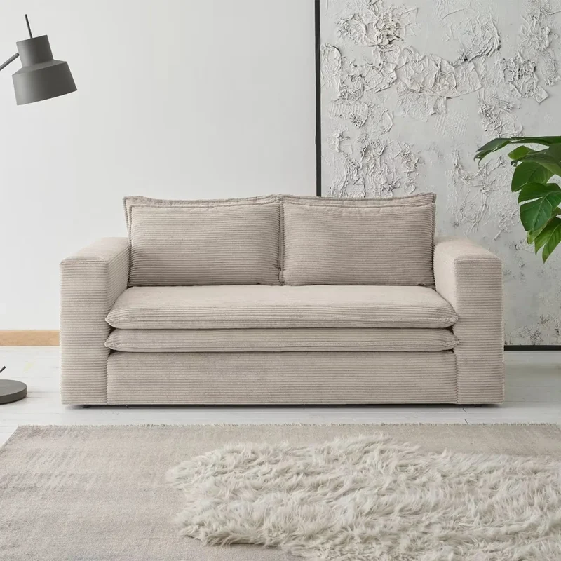 2‑Sitzer Sofa Cordbezug Beige – Piagge