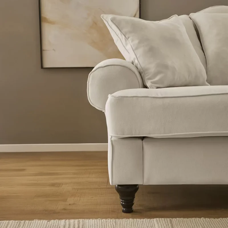 Sofa 3-Sitzer Microfaser hellbeige – Westminster