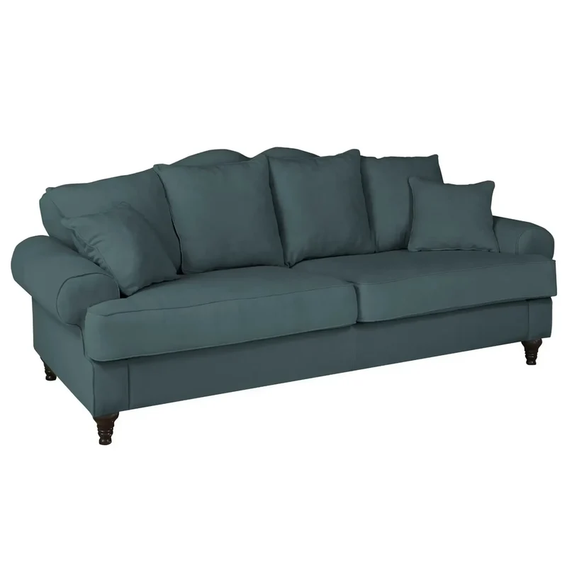 Sofa 3,5-Sitzer Microfaser blaugrün – Westminster