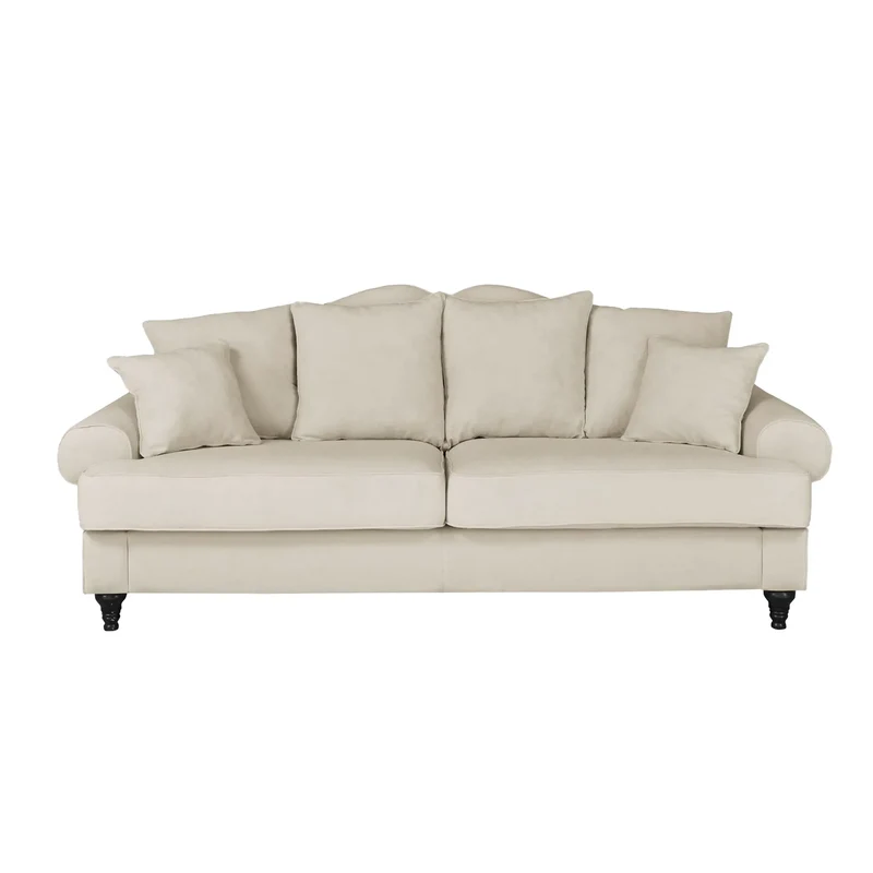 Sofa 3,5-Sitzer Microfaser elfenbein – Westminster