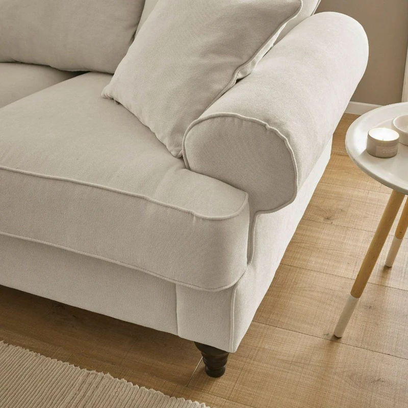 Sofa 3,5-Sitzer Microfaser elfenbein – Westminster