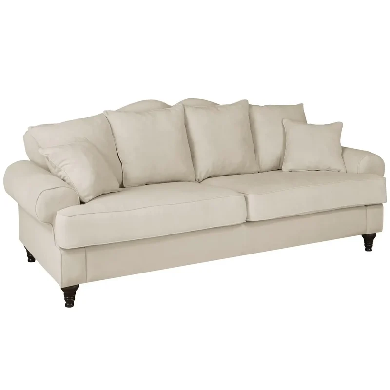 Sofa 3,5-Sitzer Microfaser elfenbein – Westminster