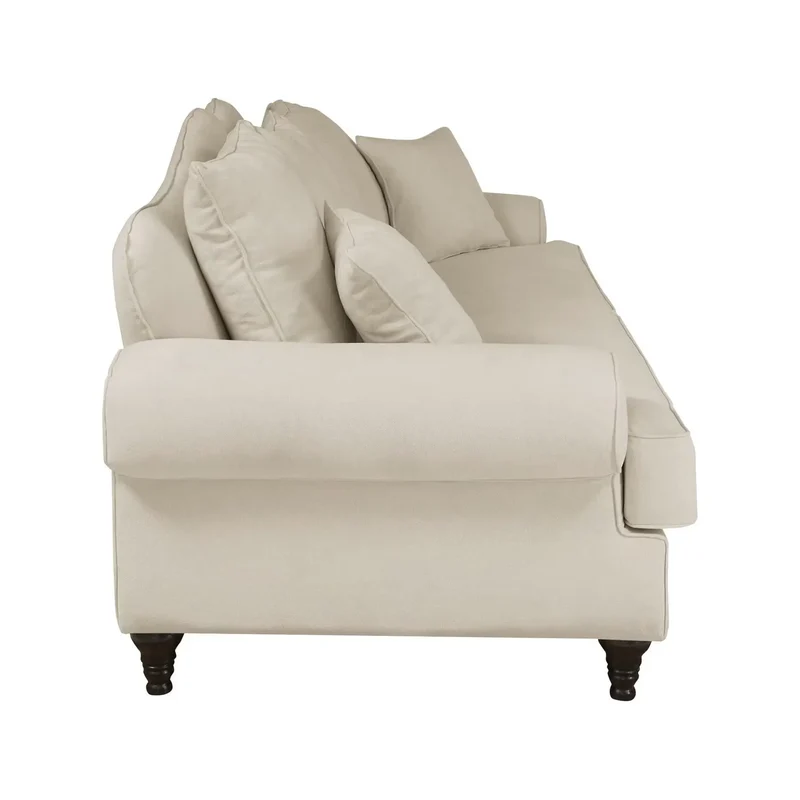 Sofa 3,5-Sitzer Microfaser elfenbein – Westminster