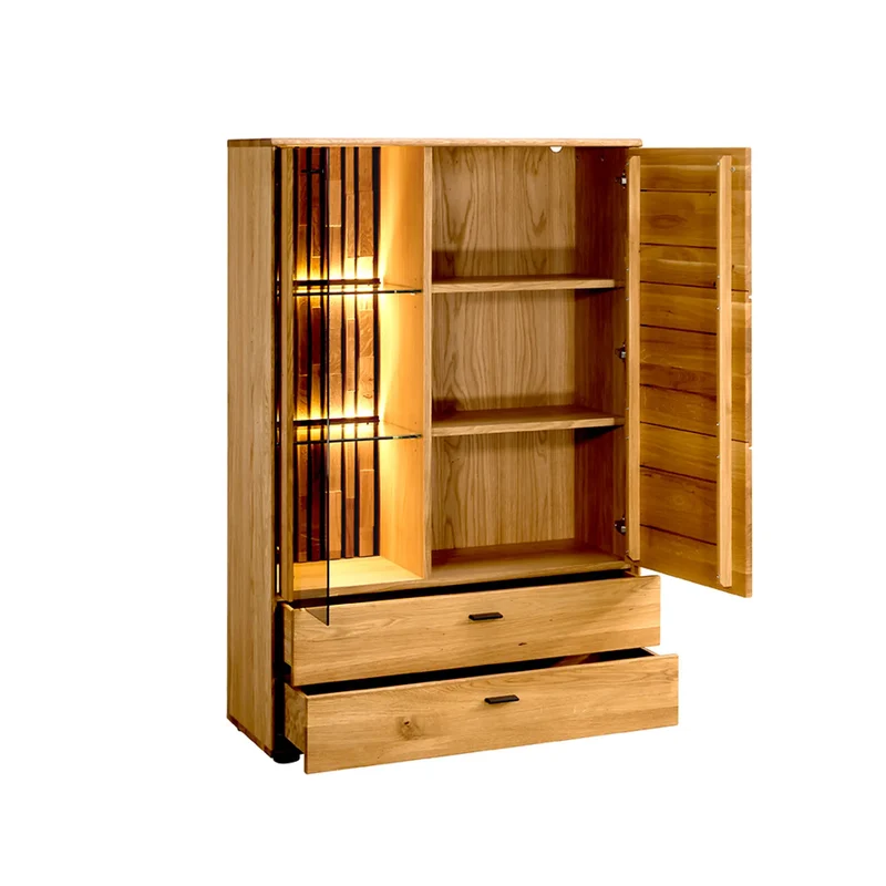 Schmales Highboard Wildeiche geölt – TRAMONTO