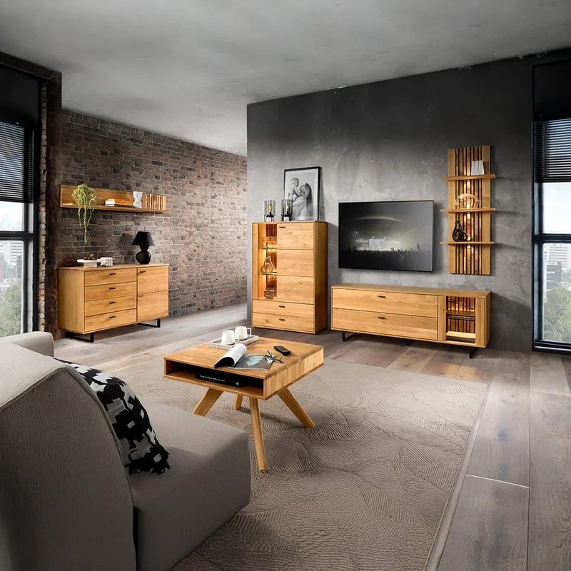 Kleiner TV-Schrank Wildeiche geölt – TRAMONTO