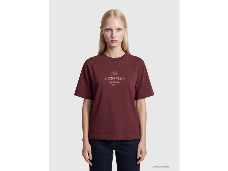 Oversize-T-Shirt mit Western-Print
