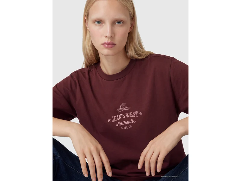 Oversize-T-Shirt mit Western-Print