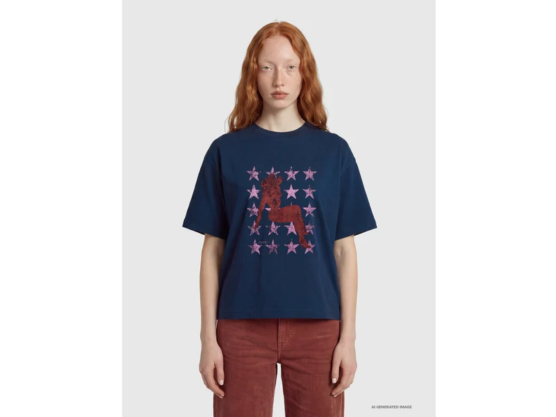 Lässiges T-Shirt mit Western-Print