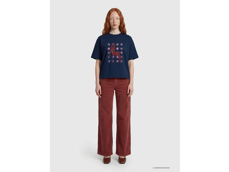 Lässiges T-Shirt mit Western-Print