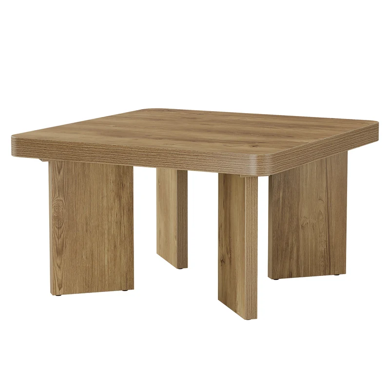 Tribesigns Quadratischer Couchtisch 80 cm, Kleiner Wohnzimmertisch im Landhausstil mit starker Tischplatte