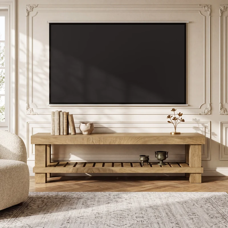 Tribesigns Sitzbank 160 cm mit Schuhablage, Landhaus Holzbank für Flur, Esszimmer & Schlafzimmer