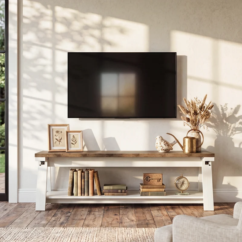 Tribesigns Sitzbank 150 cm aus Holz mit Ablage, Flurbank & Bettbank mit 2 Ebenen