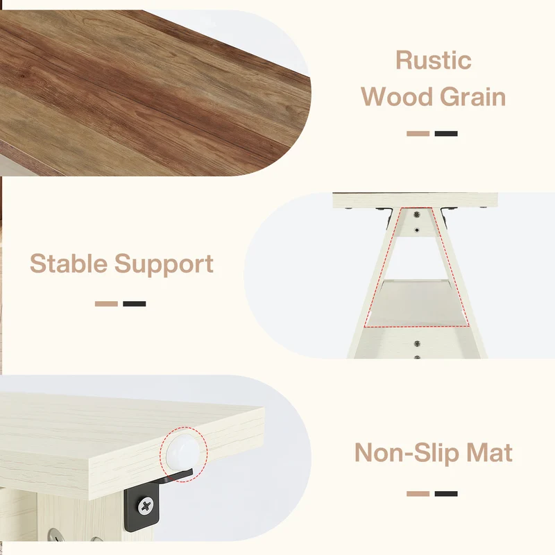 Tribesigns Sitzbank 150 cm aus Holz mit Ablage, Flurbank & Bettbank mit 2 Ebenen