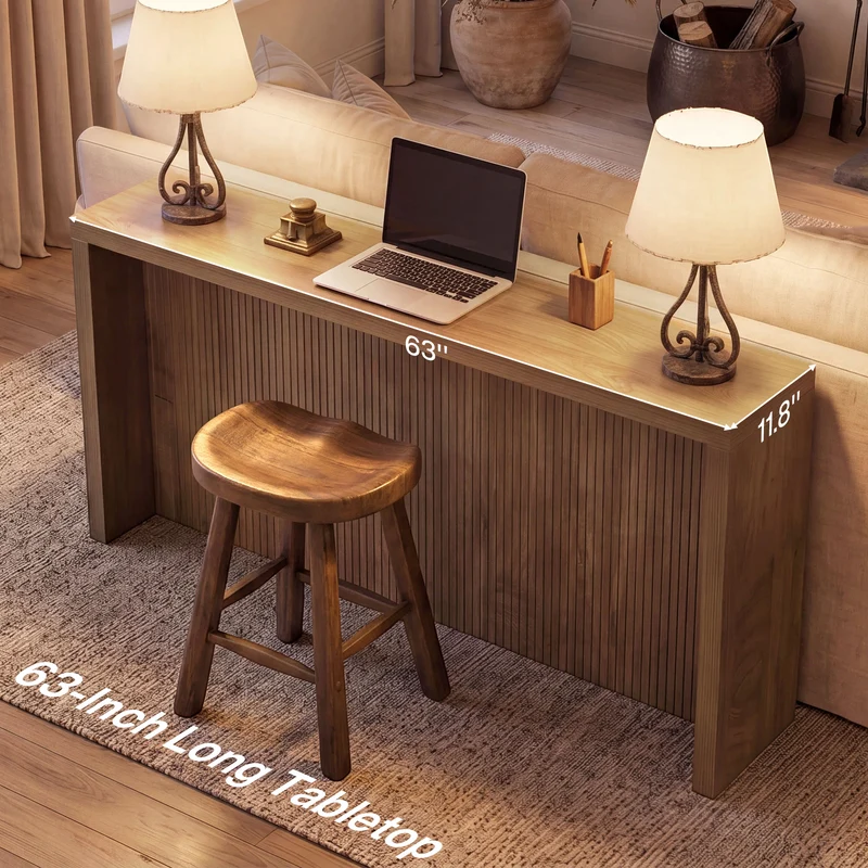 Tribesigns Konsolentisch 160 cm schmal, Flurtisch mit 5 cm starker Tischplatte
