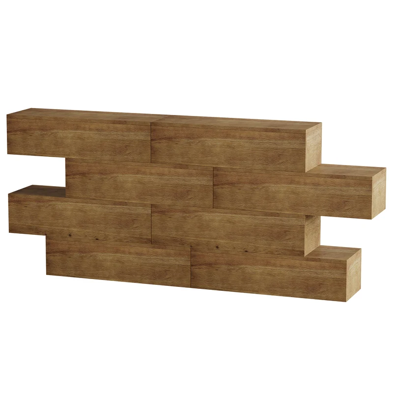 Tribesigns Massivholz Konsolentisch 110 cm mit 4 Ebenen, schmaler Flurtisch im Landhausstil