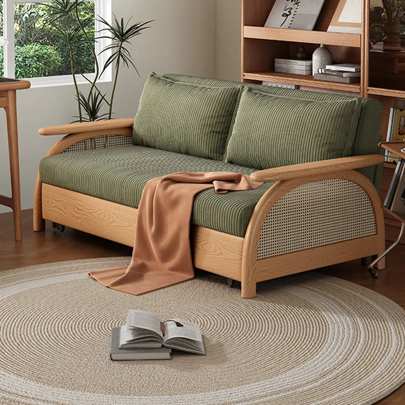 Multifunktionales Schlafsofa aus Cordstoff mit Stauraum darunter