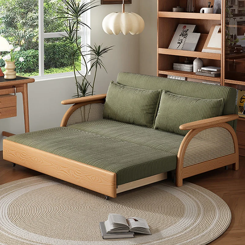 Multifunktionales Schlafsofa aus Cordstoff mit Stauraum darunter