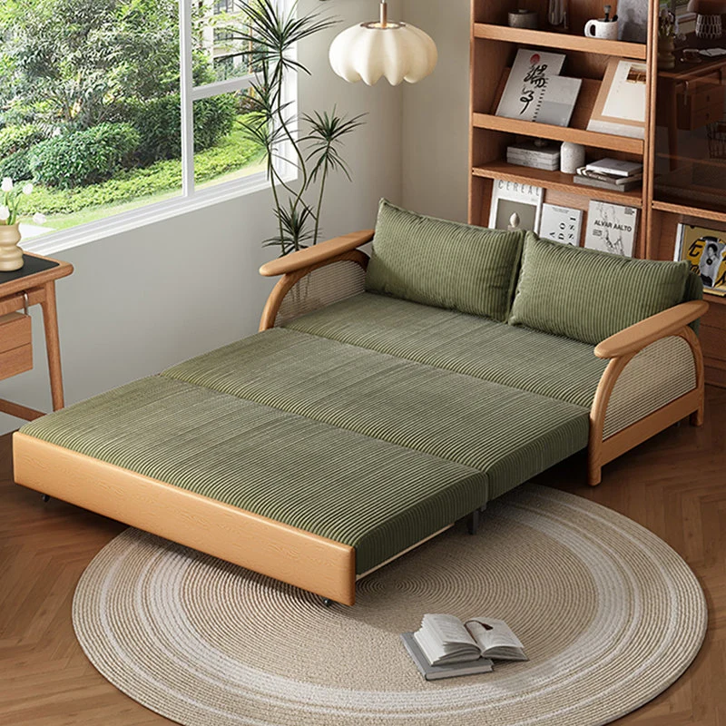 Multifunktionales Schlafsofa aus Cordstoff mit Stauraum darunter