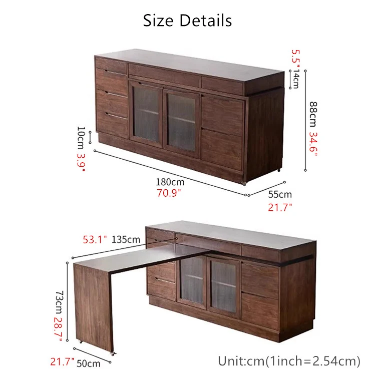 Mehrzweck-Sideboardschrank mit drehbarer Tischplatte
