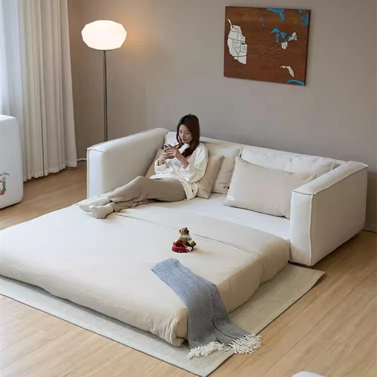 Nordisches Minimalismus-Schlafsofa aus Chenille-Stoff