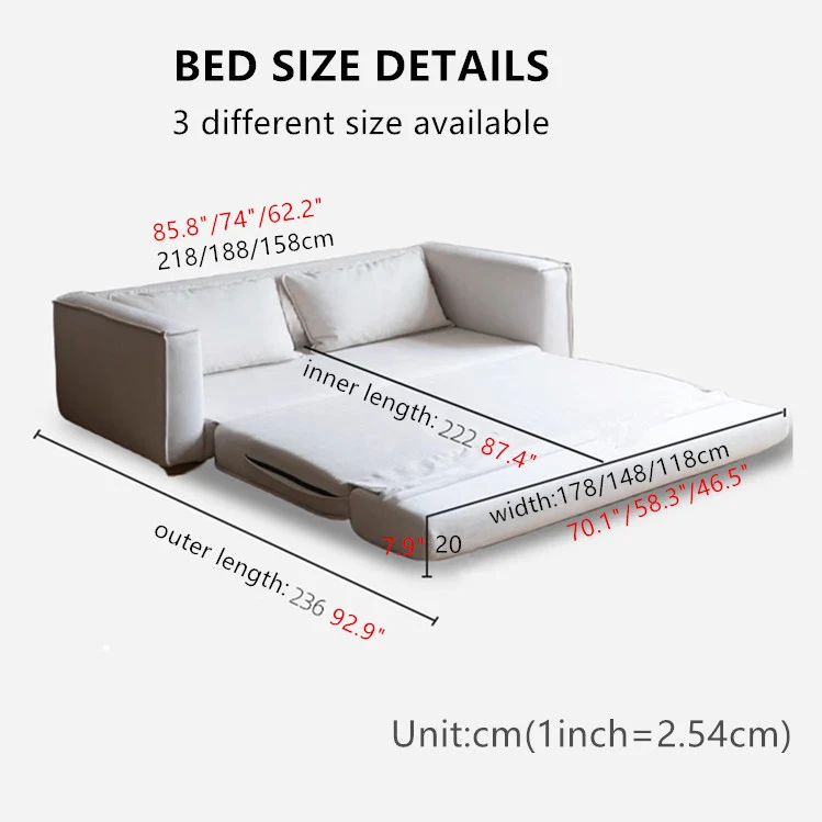 Nordisches Minimalismus-Schlafsofa aus Chenille-Stoff