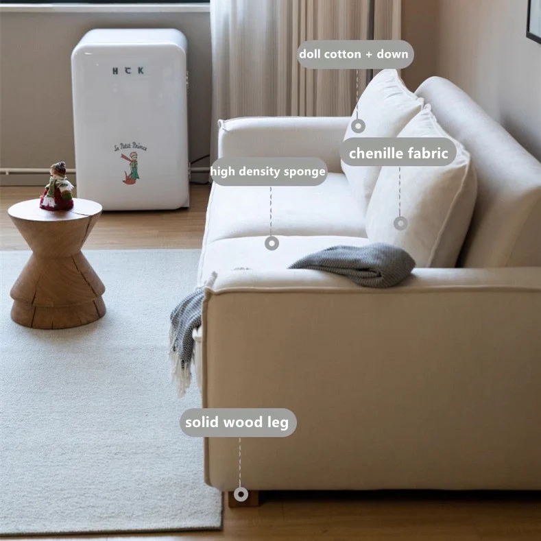 Nordisches Minimalismus-Schlafsofa aus Chenille-Stoff