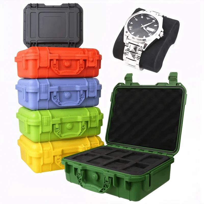 Luxury 8-Slot Watch Case with Thick Sponge and Safety Design