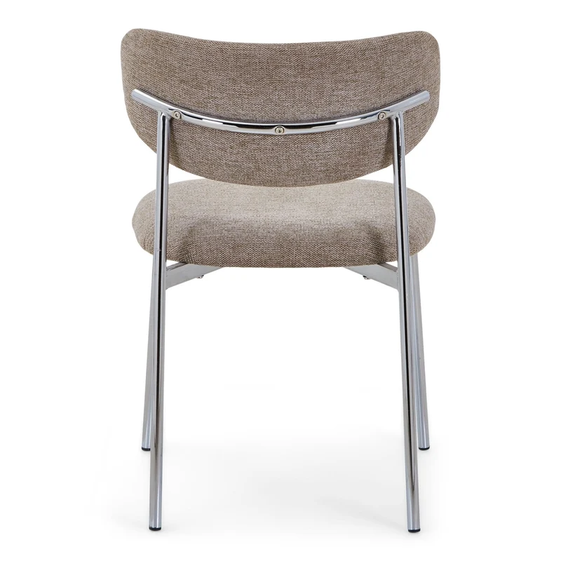Lucinda Esstischstuhl in Chrome mit Textil in Sand