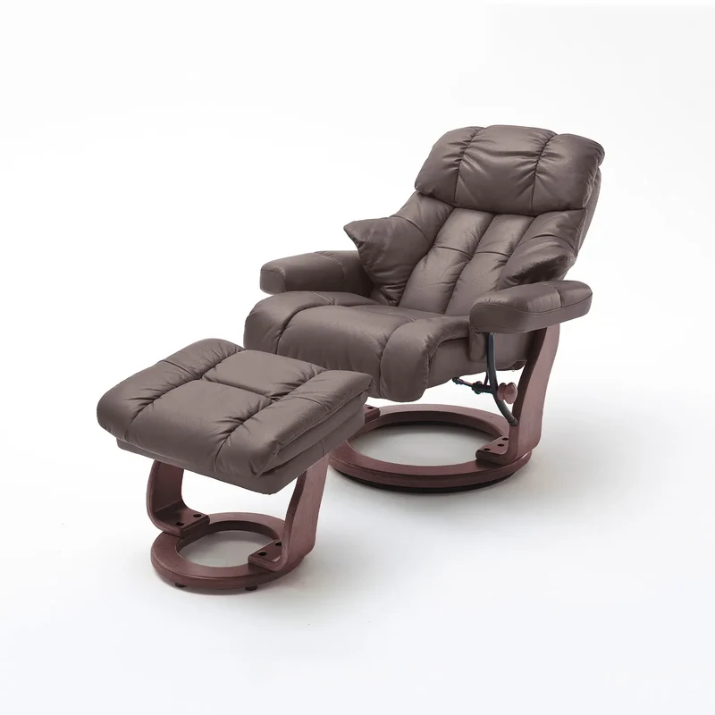 XXL Relaxsessel mit Hocker braun – CALGARY