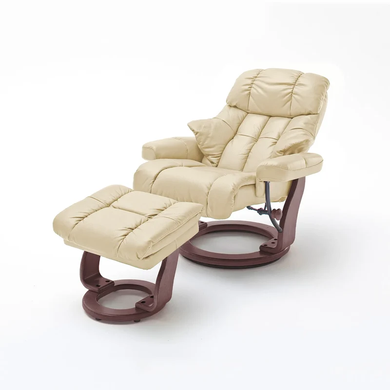 XXL Relaxsessel mit Hocker creme – CALGARY