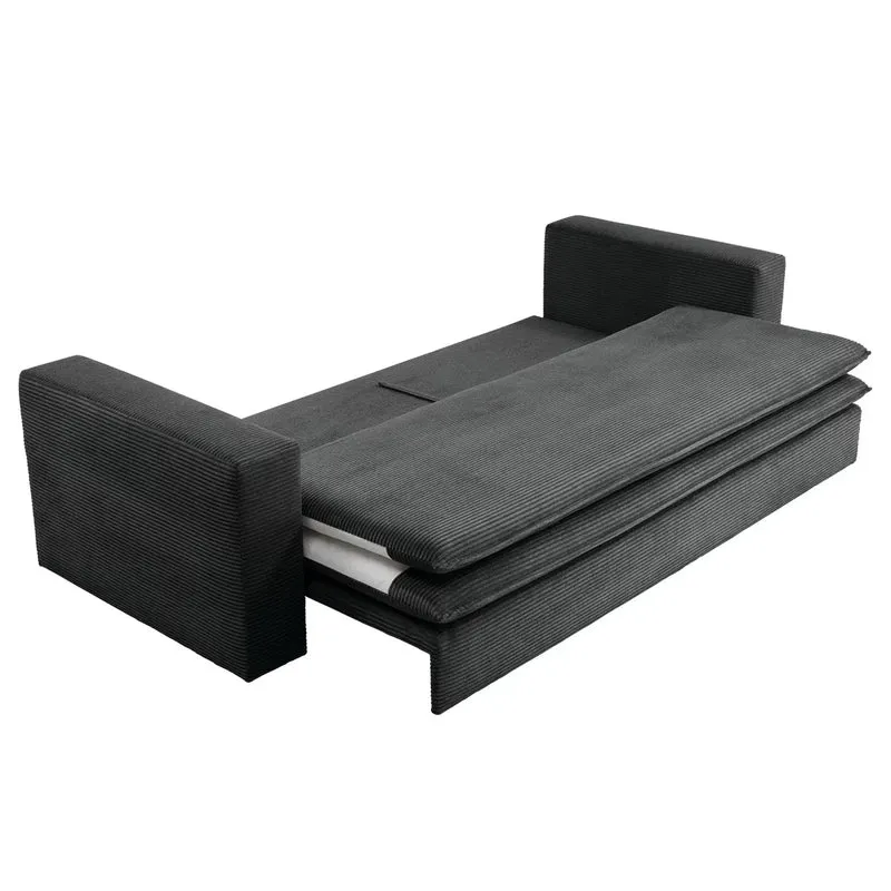 3‑Sitzer Schlafsofa Cord Anthrazit – Piagge