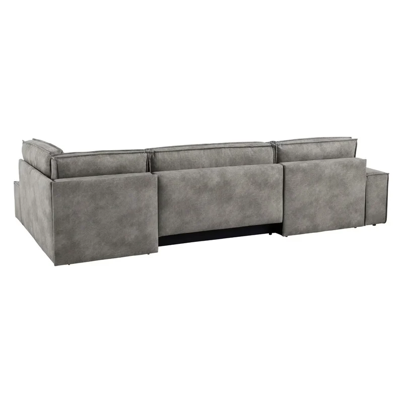 Wohnlandschaft Schlaffunktion Grau Microfaser – SHERWOOD