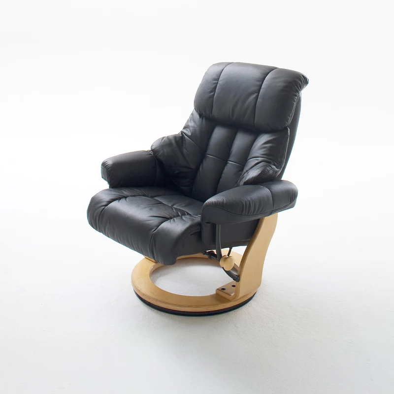 TV-Relaxsessel mit Hocker schwarz – CALGARY