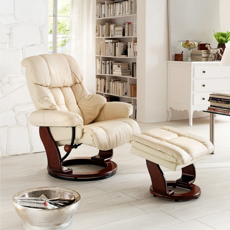 TV-Relaxsessel mit Hocker creme – CALGARY