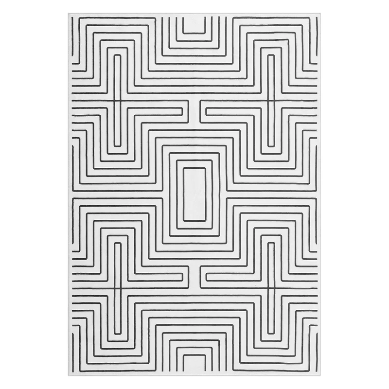 Tribesigns Geometrischer Kurzflorteppich, rutschfeste Rückseite, maschinenwaschbar bis 30 °C, OEKO-TEX-zertifiziert
