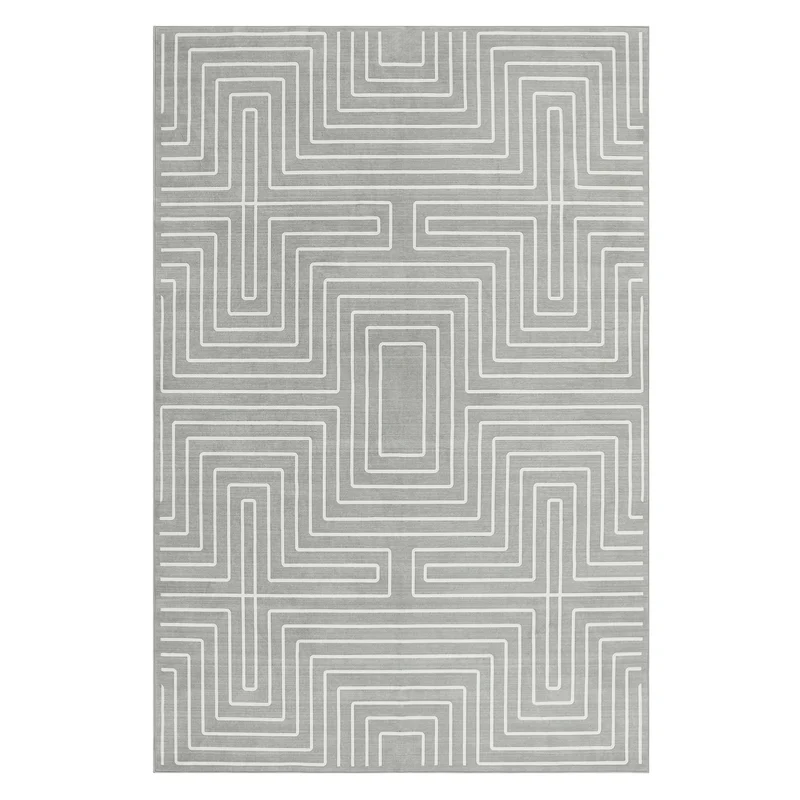 Tribesigns Geometrischer Kurzflorteppich, rutschfeste Rückseite, maschinenwaschbar bis 30 °C, OEKO-TEX-zertifiziert