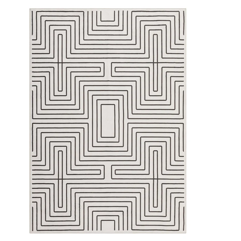 Tribesigns Geometrischer Kurzflorteppich, rutschfeste Rückseite, maschinenwaschbar bis 30 °C, OEKO-TEX-zertifiziert