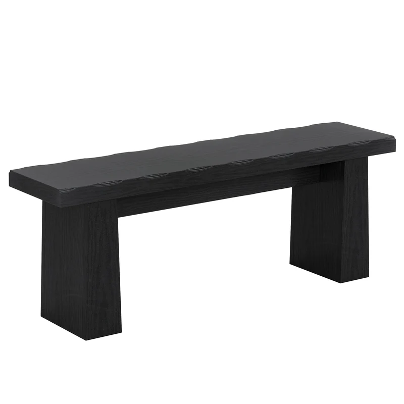 Tribesigns Sitzbank 120 cm Schwarz, Moderne Holzbank, Vielseitige Essbank im Minimalistischen Design