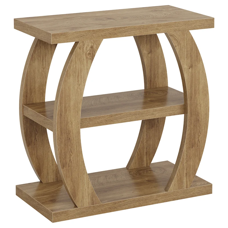 3-stöckiger schmaler Beistelltisch aus Holz, platzsparender Nachttisch