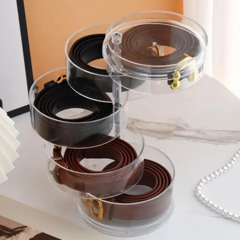 Elegant Rotating Jewelry Organizer – Transparent, Multi-Layer Storage Box