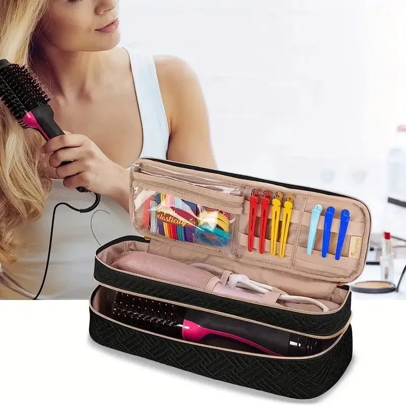 Large Capacity Double-Layer Cosmetic Organizer – Travel Makeup Bag