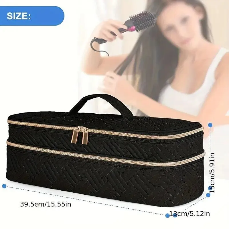 Large Capacity Double-Layer Cosmetic Organizer – Travel Makeup Bag