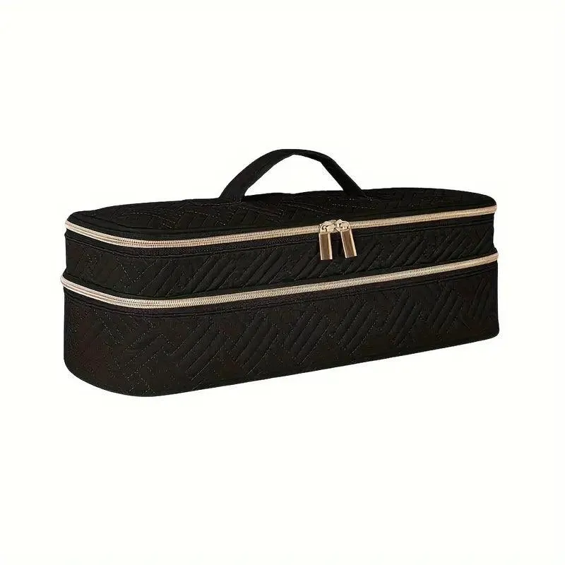 Large Capacity Double-Layer Cosmetic Organizer – Travel Makeup Bag