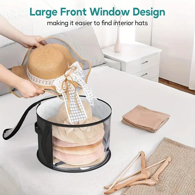 Extra Large Hat Storage Box – Durable Plastic Organizer with Clear Window