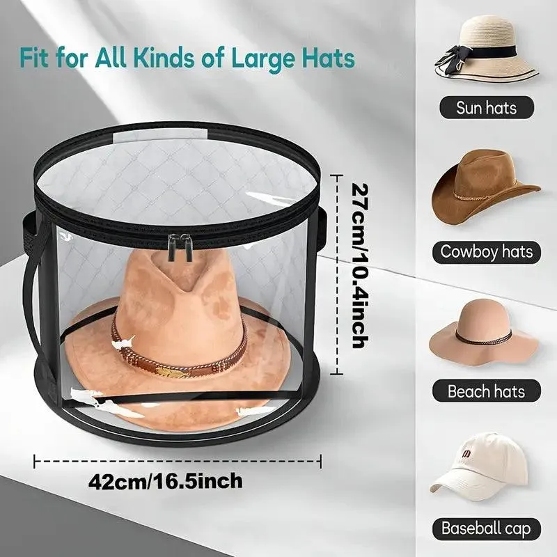 Extra Large Hat Storage Box – Durable Plastic Organizer with Clear Window