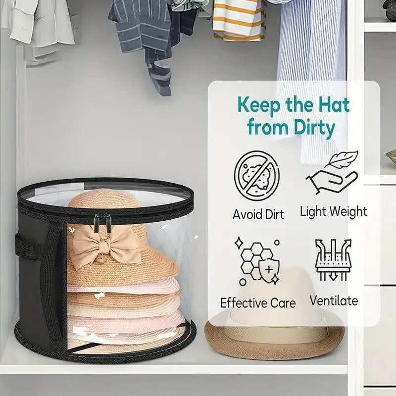 Extra Large Hat Storage Box – Durable Plastic Organizer with Clear Window