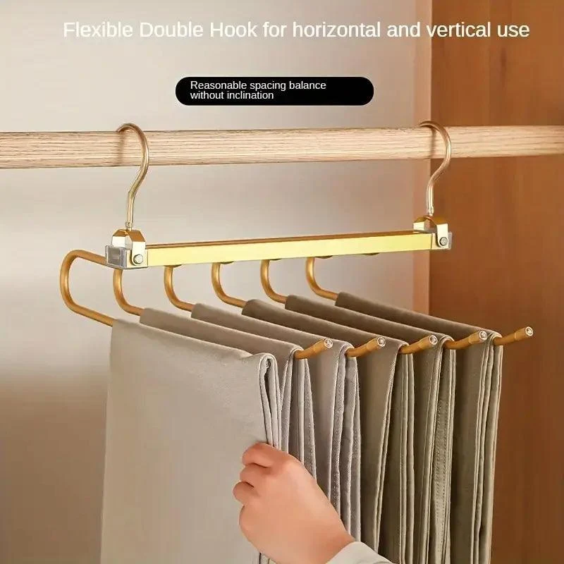 6-in-1 Rotatable Trouser Hanger – Space-Saving Pants Organizer