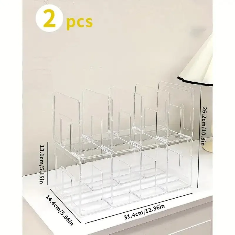2-Pack Clear Acrylic Purse Organizer – 4-Grid Closet Divider