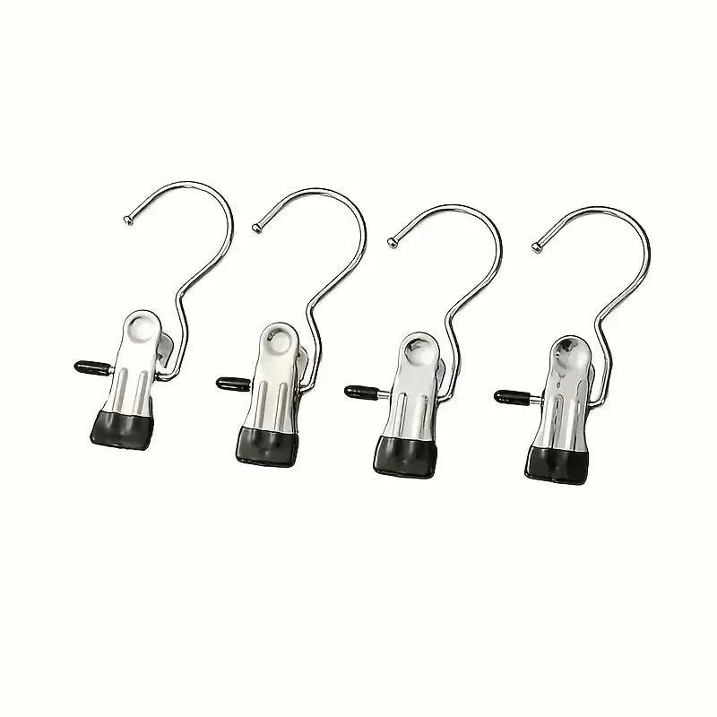 10-Pack Stainless Steel Hooks – Boot Clips for Laundry & Storage