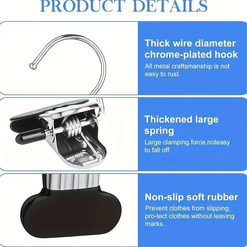 10-Pack Stainless Steel Hooks – Boot Clips for Laundry & Storage